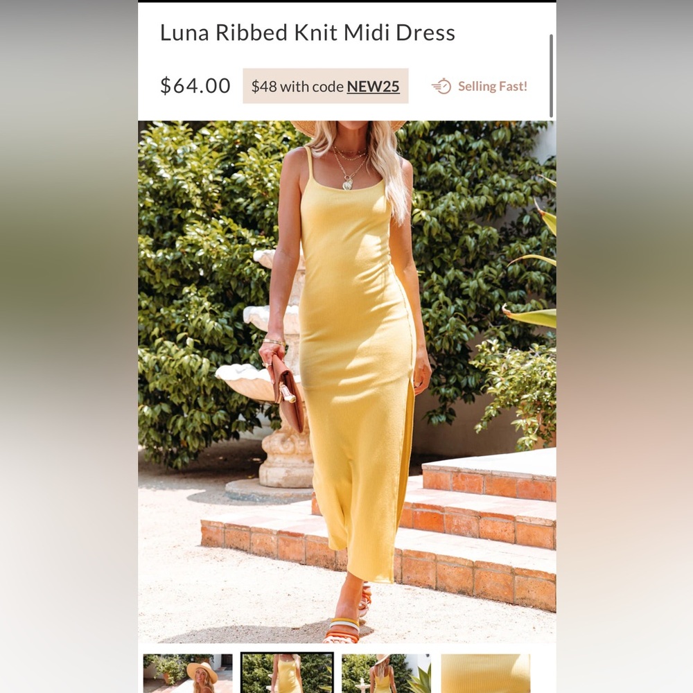 Vici Sunny Yellow Knit Dress